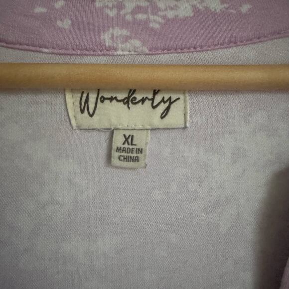 Wonderly Purple Top Size 1X Babydoll Peplum Lavender Ruffle Flowy Feminine - Picture 2 of 9